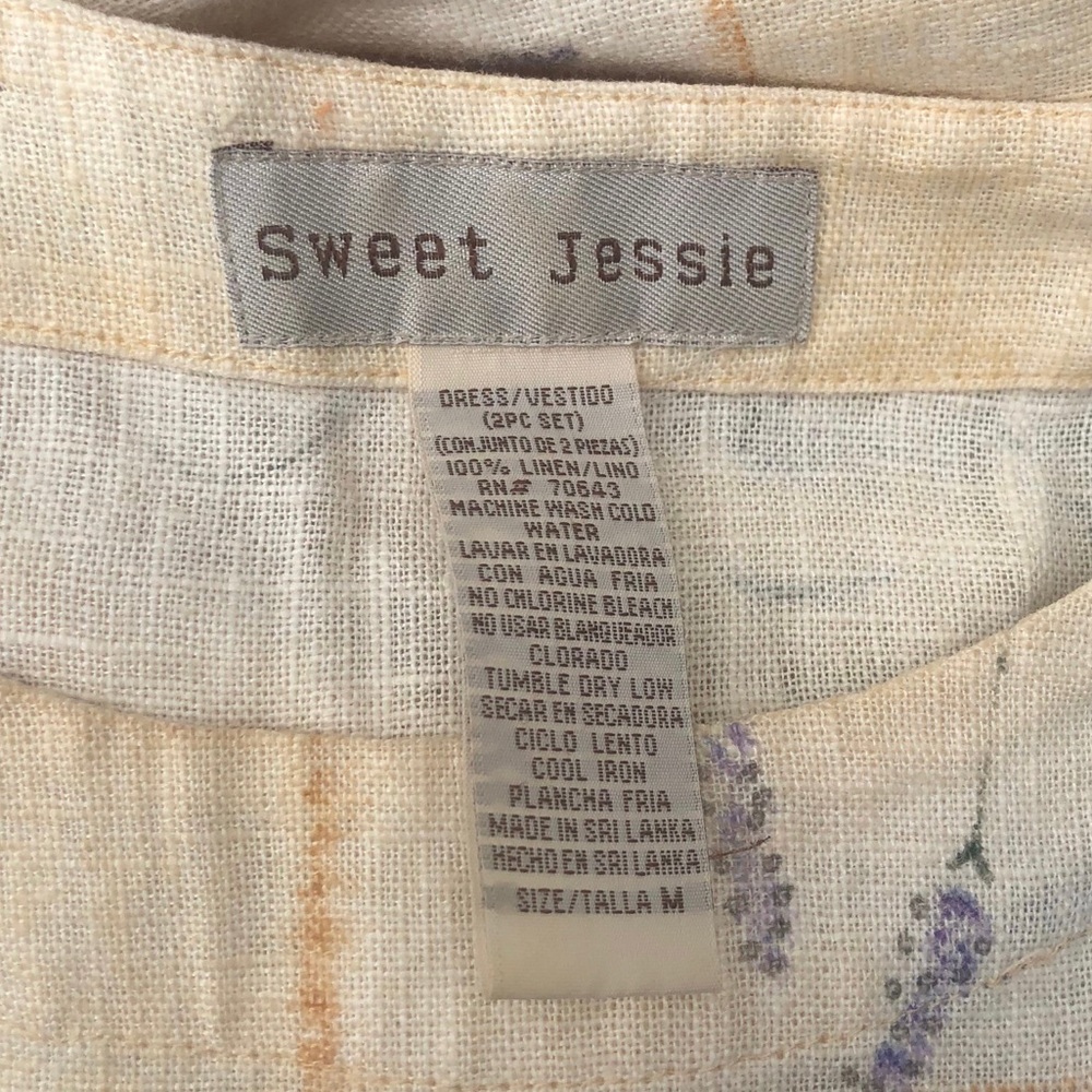 Vintage Sweet Jessie Herb Linen Dress size Medium - Picture 9 of 9